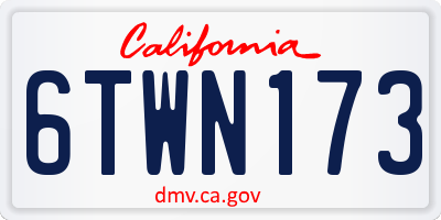 CA license plate 6TWN173
