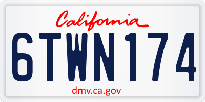 CA license plate 6TWN174