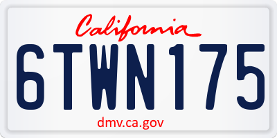 CA license plate 6TWN175