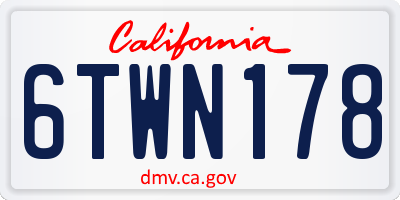 CA license plate 6TWN178