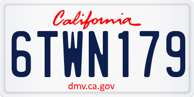 CA license plate 6TWN179