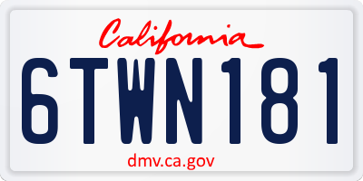 CA license plate 6TWN181