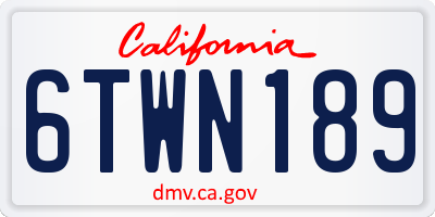 CA license plate 6TWN189