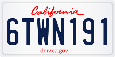 CA license plate 6TWN191