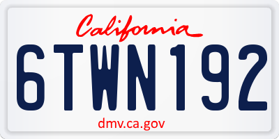 CA license plate 6TWN192
