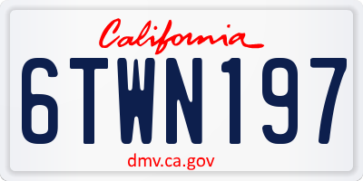 CA license plate 6TWN197