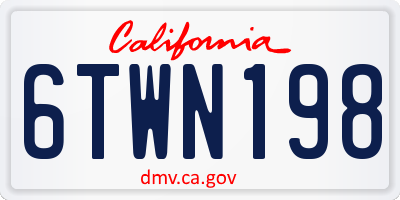 CA license plate 6TWN198