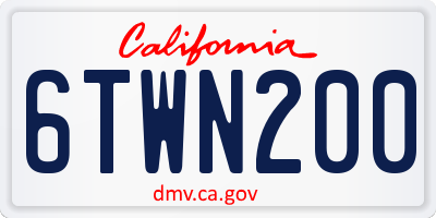 CA license plate 6TWN200