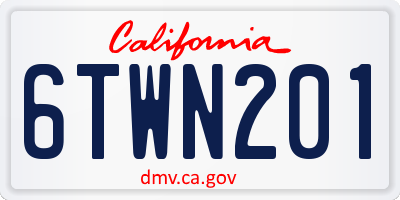 CA license plate 6TWN201