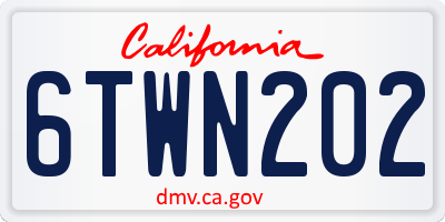 CA license plate 6TWN202