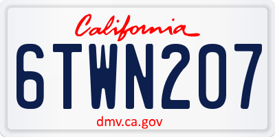 CA license plate 6TWN207