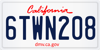 CA license plate 6TWN208