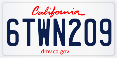 CA license plate 6TWN209