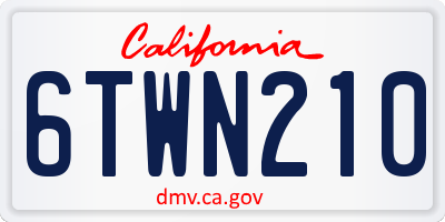 CA license plate 6TWN210
