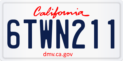 CA license plate 6TWN211
