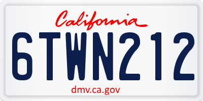 CA license plate 6TWN212
