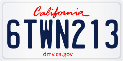 CA license plate 6TWN213