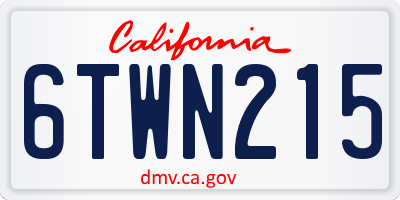 CA license plate 6TWN215