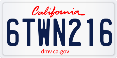 CA license plate 6TWN216