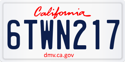CA license plate 6TWN217