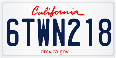 CA license plate 6TWN218