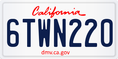 CA license plate 6TWN220