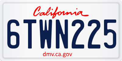 CA license plate 6TWN225