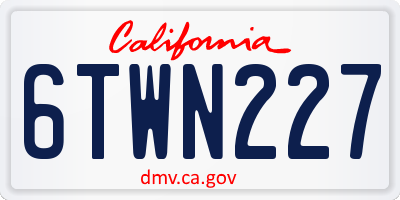 CA license plate 6TWN227