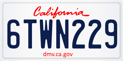 CA license plate 6TWN229