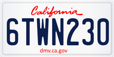 CA license plate 6TWN230