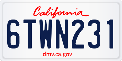 CA license plate 6TWN231