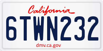 CA license plate 6TWN232