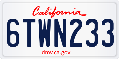 CA license plate 6TWN233