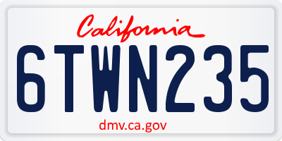CA license plate 6TWN235