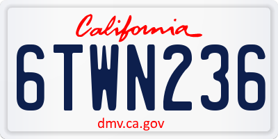 CA license plate 6TWN236