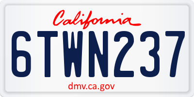 CA license plate 6TWN237