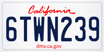 CA license plate 6TWN239