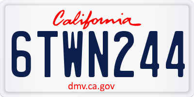 CA license plate 6TWN244