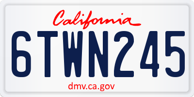 CA license plate 6TWN245