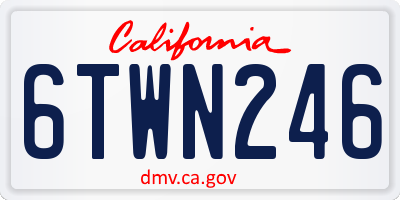 CA license plate 6TWN246