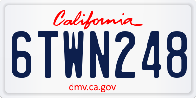 CA license plate 6TWN248