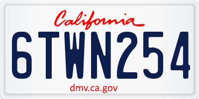 CA license plate 6TWN254