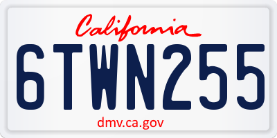 CA license plate 6TWN255