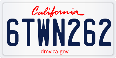 CA license plate 6TWN262