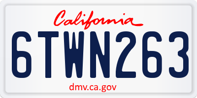 CA license plate 6TWN263