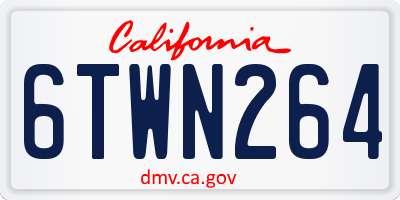 CA license plate 6TWN264
