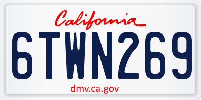 CA license plate 6TWN269