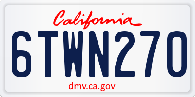 CA license plate 6TWN270