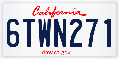 CA license plate 6TWN271