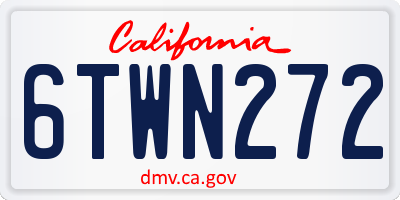 CA license plate 6TWN272